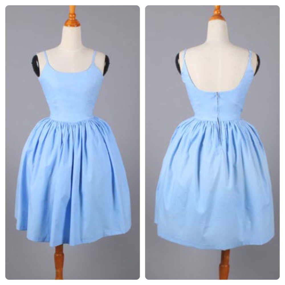 Custom vintage retro Cinderella blue full dress